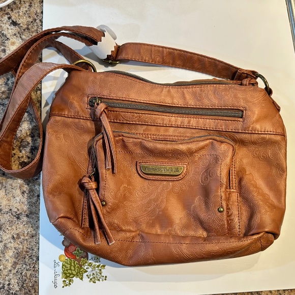 Stone Mountain Embossed Hobo Crossbody Purse - Picture 1 of 10